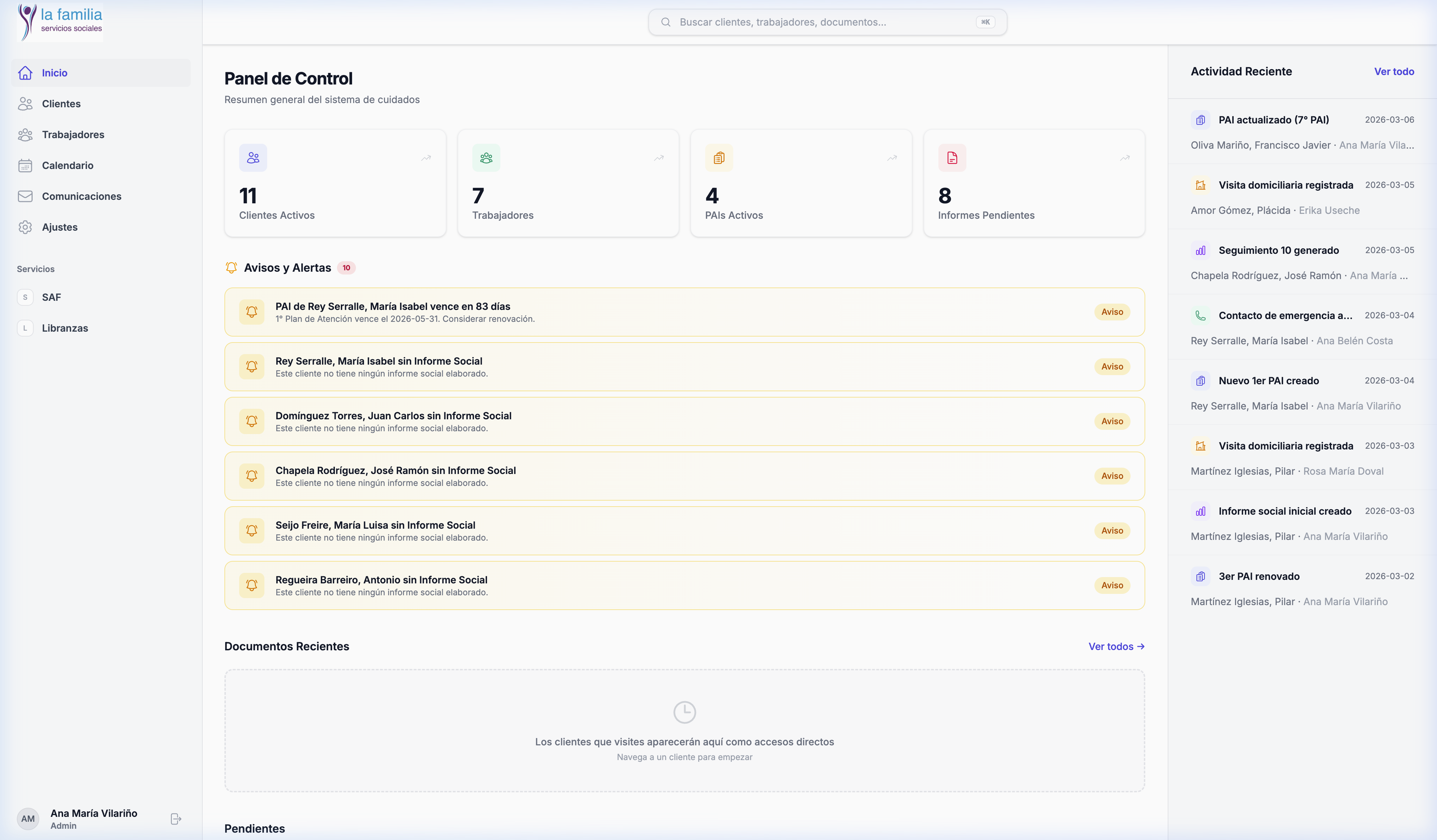 Panel de Control con Alertas