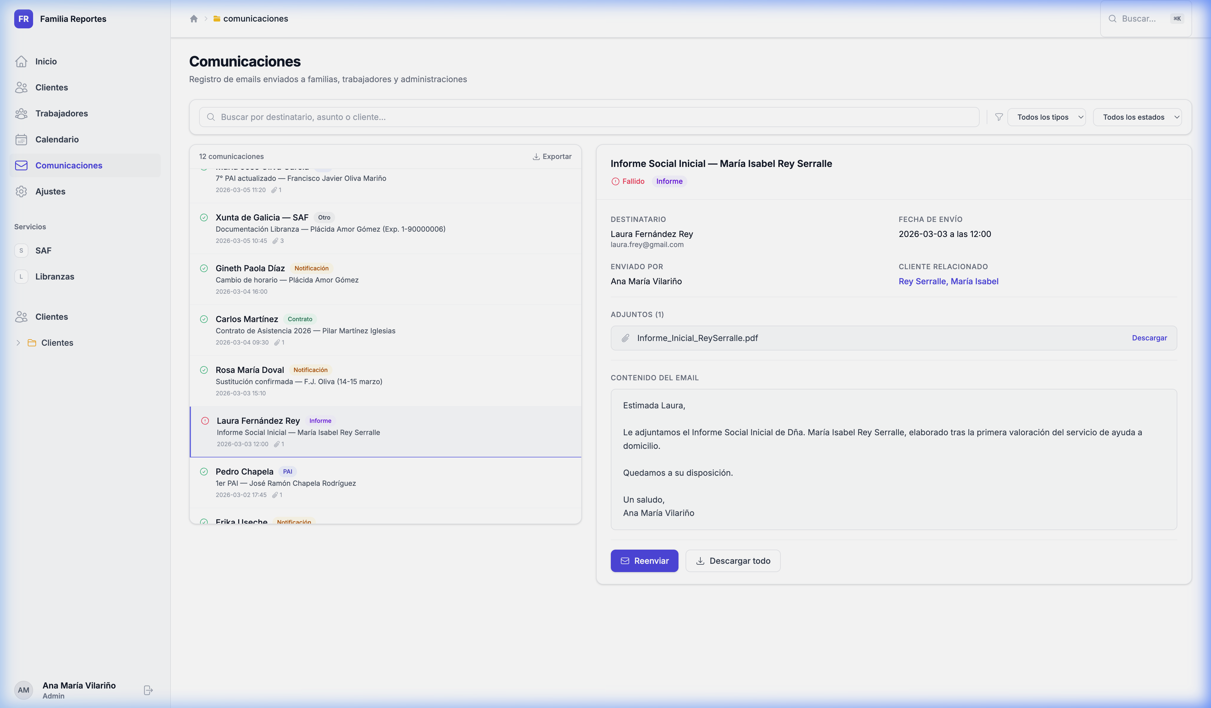 Reenviar email fallido